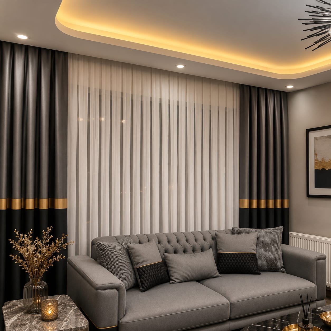 Tekirdağ modern salon perde montaj uygulaması